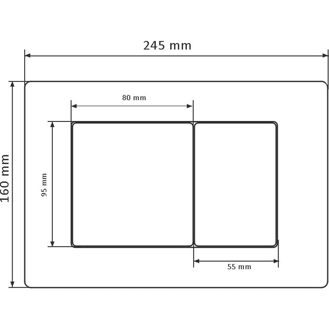 Клавіша змиву VBI ELBA XS Chrome VBI-030108 (хром), Колір виробника: хром, фото , изображение 2