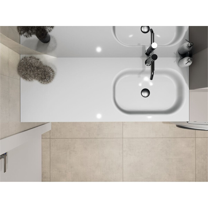 Умывальник Miraggio Lake 1250 R Miramarble 8815193 (125x50 см, с крылом), Доступные размеры: 125 x 50 R, Технология производства: Miramarble, фото 3