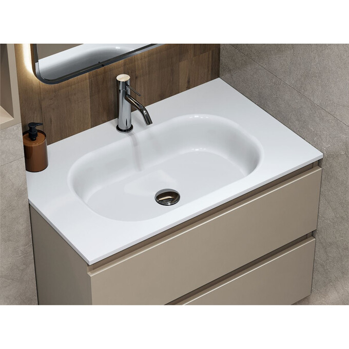 Умивальник Miraggio Lake 800 Miramarble 8815159 (80x50 см), Доступні розміри: 80 x 50, Технологія виробництва: Miramarble, фото , изображение 2