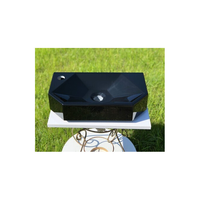 Умывальник Snail Тритон L Black Glossy 158LA200 (45x26 см, черный глянцевый), Доступные размеры: 45 x 26 L, Цвет производителя: черный глянец, фото 2