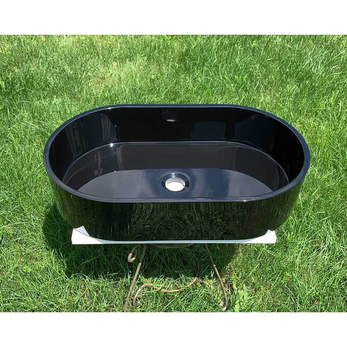 Умывальник Snail Лиана Black Glossy 172A200 (60x36 см, черный глянцевый), Цвет производителя: черный глянец, фото 4