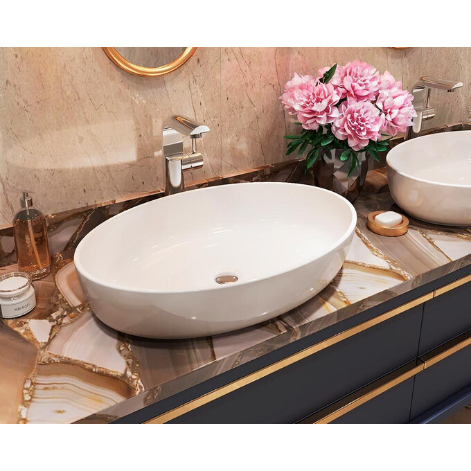 Умивальник Snail Парадіз White Glossy 179A100 (60x40 см, білий глянсовий, чаша), Колір виробника: білий глянець, фото , изображение 6