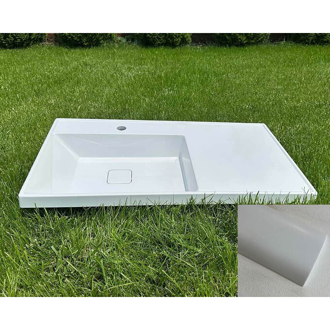 Умивальник Snail Тукан White Matt 182A100M (89x49 см, білий матовий, з крилом), Колір виробника: білий матовий, фото , изображение 3