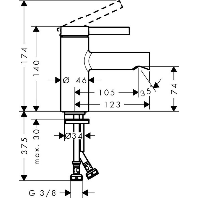 Змішувач для умивальника Hansgrohe Zesis S CoolStart Black Matt 74711670 (чорний матовий), Колір виробника: чорний матовий, фото , изображение 2
