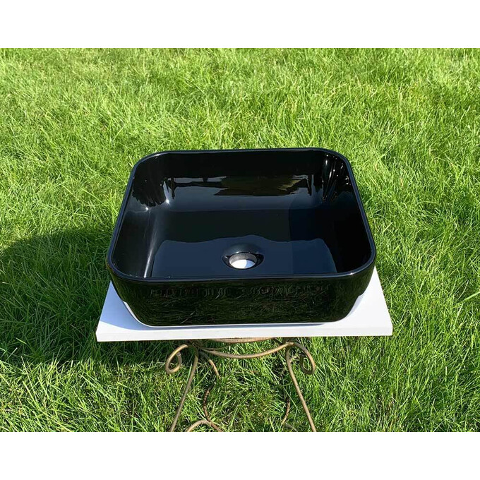 Умивальник Snail Палермо Black Glossy 178A200 (40x40 см, чорний глянсовий, чаша), Колір виробника: чорний глянець, фото , изображение 2