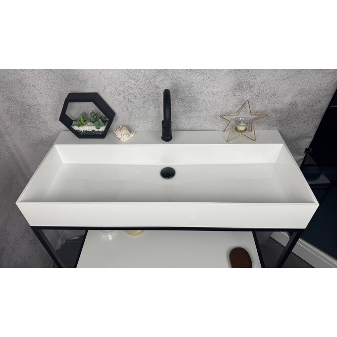 Умывальник Snail Флорида White Glossy 168A100 (101x43 см, белый глянцевый), Цвет производителя: белый глянец, фото 4