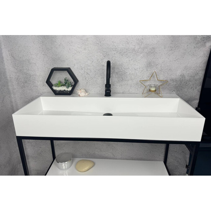 Умывальник Snail Флорида White Glossy 168A100 (101x43 см, белый глянцевый), Цвет производителя: белый глянец, фото 3