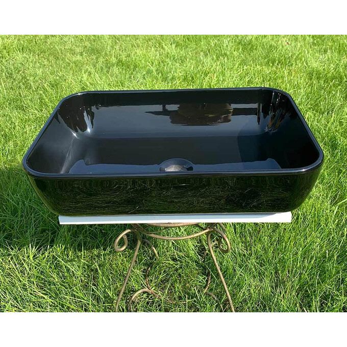 Умивальник Snail Тифані Black Glossy 176A200 (54x38 см, чорний глянсовий, чаша), Колір виробника: чорний глянець, фото , изображение 3