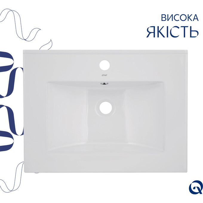 Умывальник Qtap Albatross White Glossy QT01113060CW1 (62x46 см), фото 3