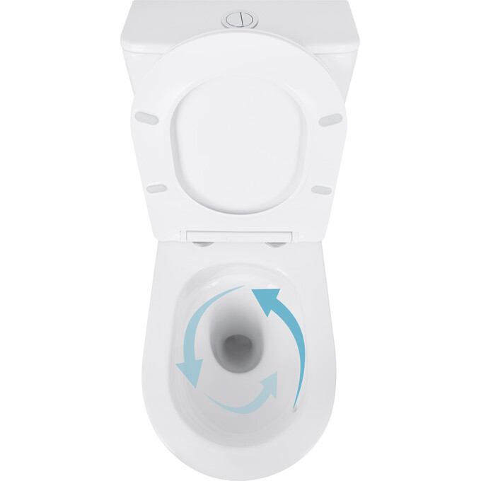 Безободковый унитаз-компакт Qtap Scorpio Ultra Quiet QT14226088AW (воронкообразный, с сиденьем), фото 3