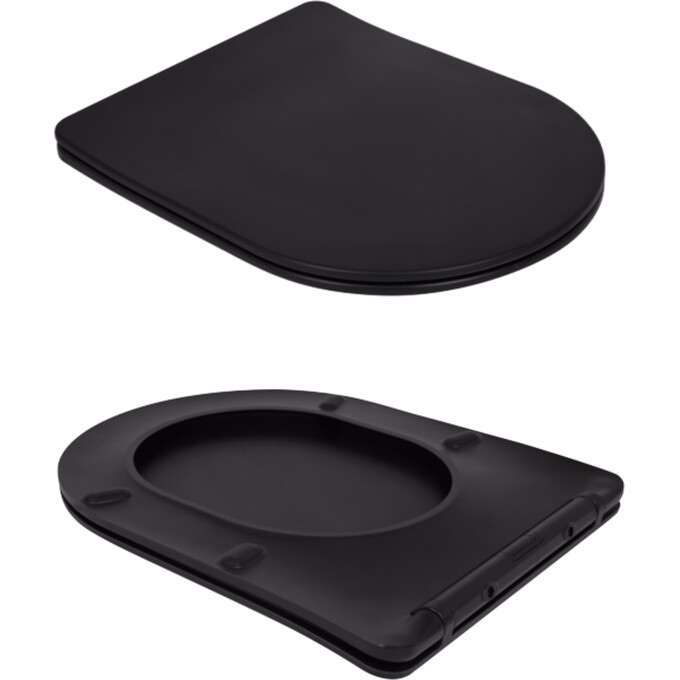 Безободковый унитаз-компакт Qtap Scorpio Ultra Quiet QT14226088AMB (черный матовый, воронкообразный, с сиденьем), фото 5