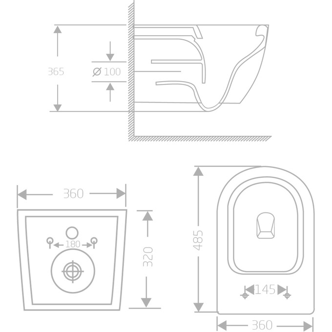 Безобідковий підвісний унітаз Qtap Jay Ultra Quiet QT07335177MB (чорний матовий, воронкоподібний, з сидінням), фото , изображение 2