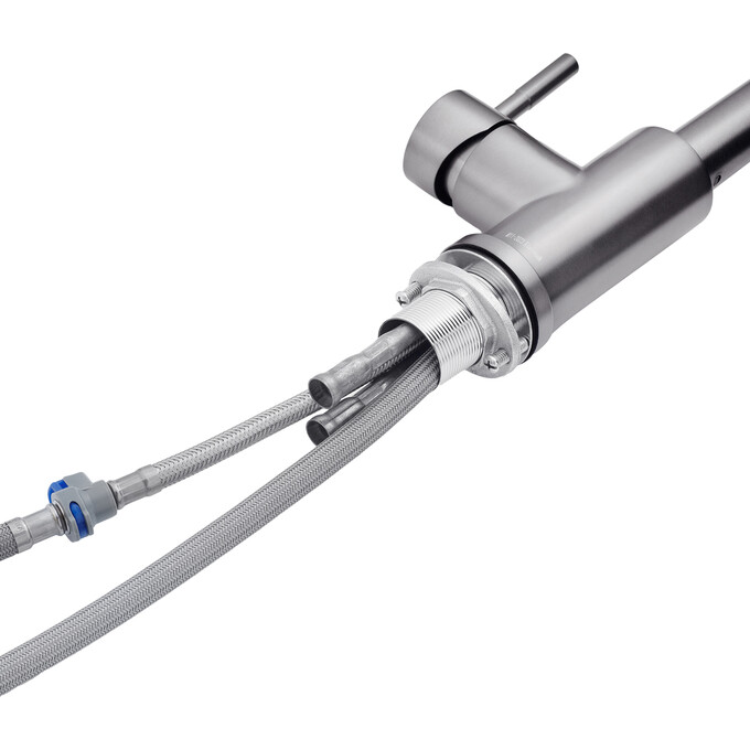 Смеситель для кухни Kroner KRP Edelstahl Klassisch PVD03915 (графит, c выдвижной лейкой), фото 6