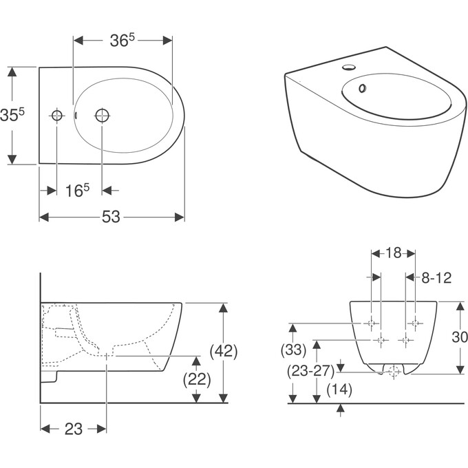 Биде подвесное Geberit Icon 501.898.JT.1, фото 2