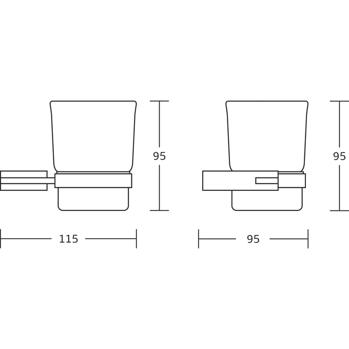 Стакан для зубных щеток VBI Neptune Black VBI-040504BL (черный, настенный), Цвет производителя: черный, фото 2
