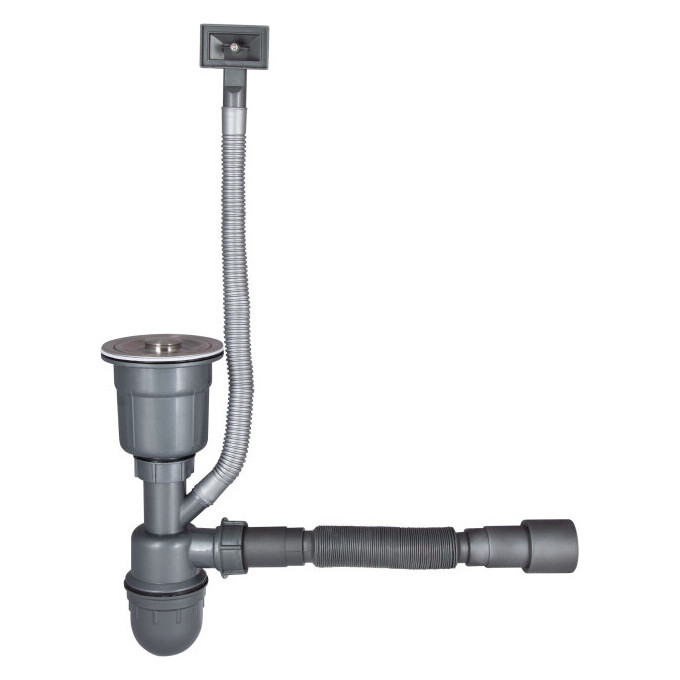 Мойка для кухни Lidz Handmade H6050B Brushed Black PVD LDH6050BPVD4362147527 (60x50 см, брашированная черная, 3.0/1.0 мм, с корзиной, сифоном и дозатором), Доступные размеры: 60 x 50, Цвет производителя: брашированный черный, Тип поверхности: brash (брашированная, матовая), фото 13