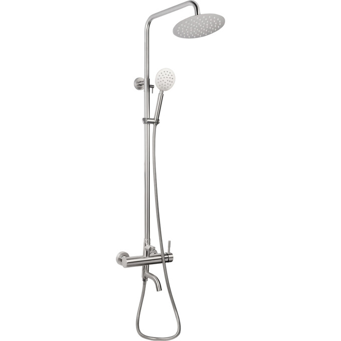 Комплект 2 в 1 LDARI0011FNKS4609149084: душова система Lidz Aria Nikel 1004 LDARI1031NKS34933 + змішувач для умивальника Lidz Aria 0011F LDARI0011FNKS46091, фото , изображение 2