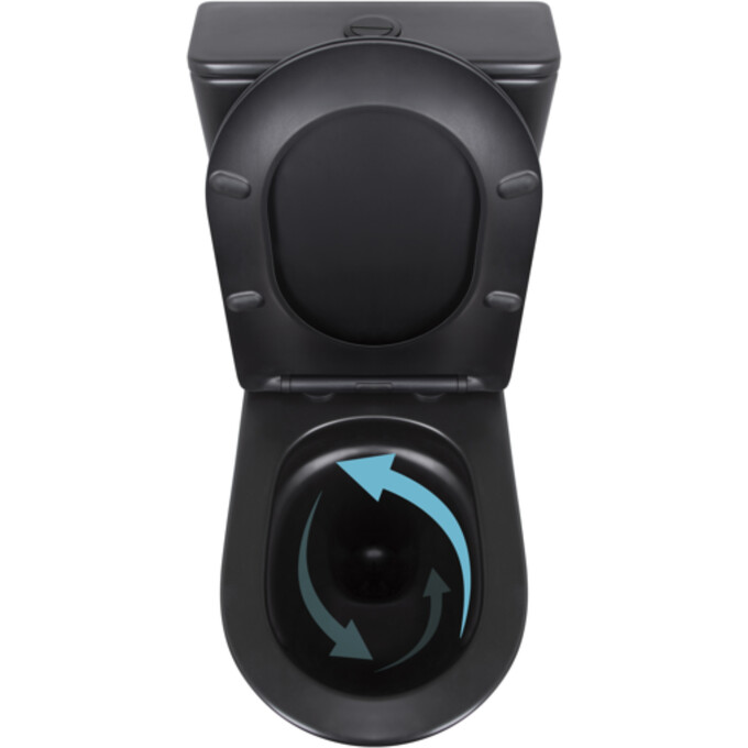 Комплект 2 в 1 QT13226083AMB49122: безобідковий унітаз-компакт Qtap Robin Ultra Quiet QT13226083AMB + гігієнічний душ із змішувачем Lidz Aria 110 Black LDARI110BLA43394, фото , изображение 3