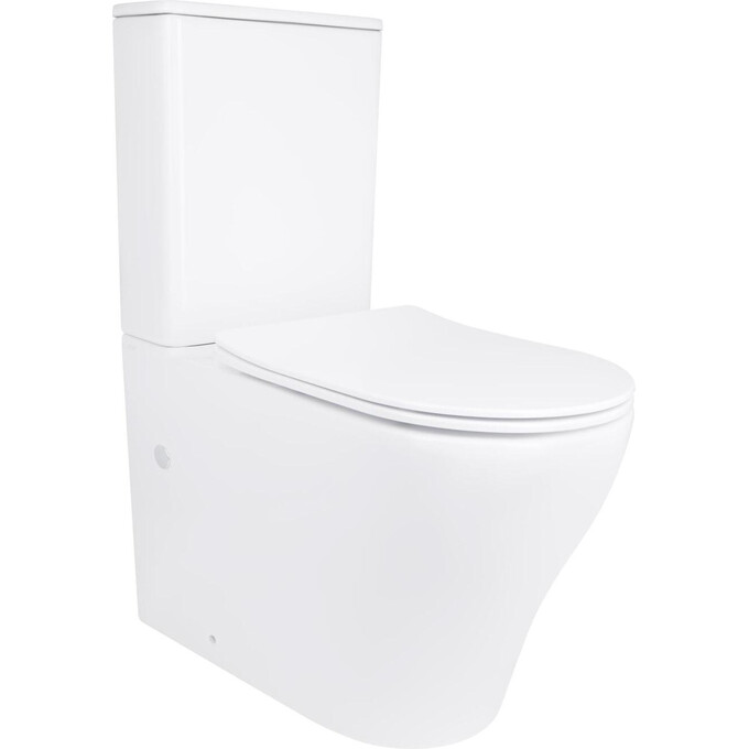 Безобідковий унітаз-компакт Qtap Virgo Ultra Quiet QT18226092AW (воронкоподібний, з сидінням), фото 