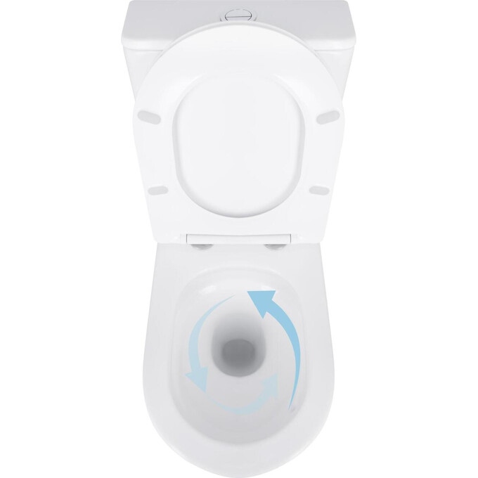 Безобідковий унітаз-компакт Qtap Virgo Ultra Quiet QT18226092AW (воронкоподібний, з сидінням), фото , изображение 5