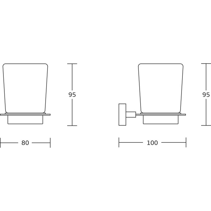 Стакан для зубных щеток VBI Mercury Black VBI-040204BL (черный, настенный), Цвет производителя: черный, фото 2