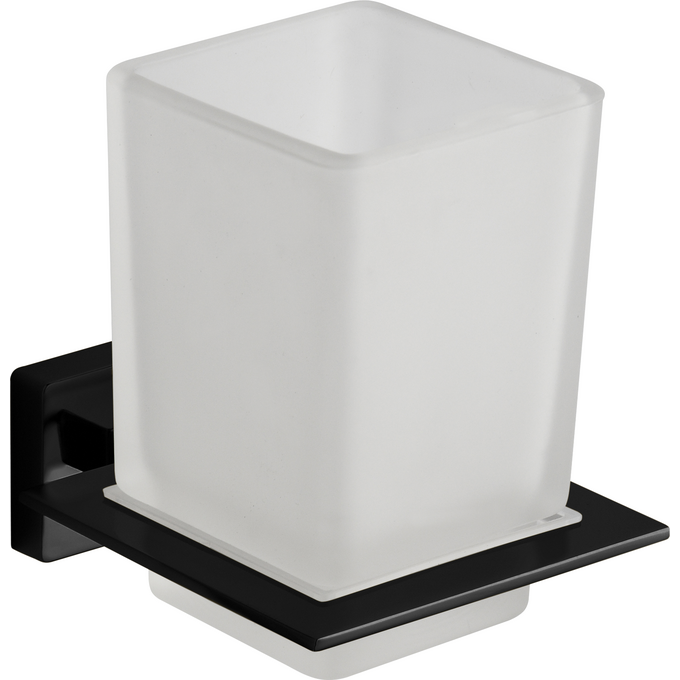 Стакан для зубных щеток VBI Mercury Black VBI-040204BL (черный, настенный), Цвет производителя: черный, фото 