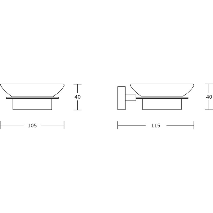 Мыльница VBI Mercury Black VBI-040205BL (черная, настенная), фото 2