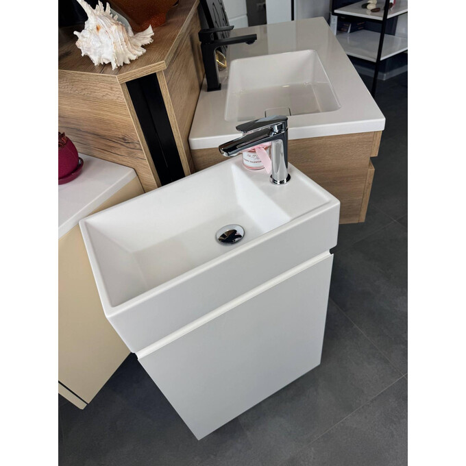 Тумба Snail Шейла с умывальником Snail Веста 500КМ164LPA100 (50 см, белая глянцевая, левая, подвесная), Доступные размеры: 50 x 30 L, фото 3