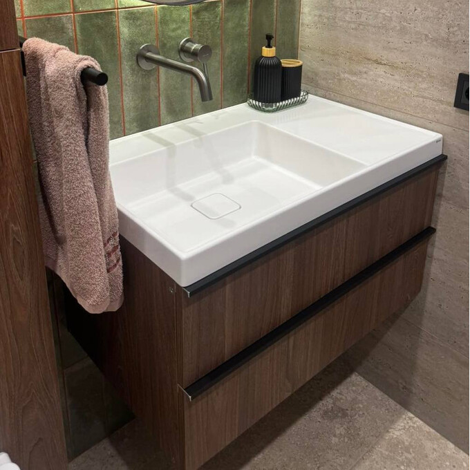 Умывальник Snail Агнес 181A100 (79x49 см, с крылом), Цвет производителя: белый глянец, фото 3