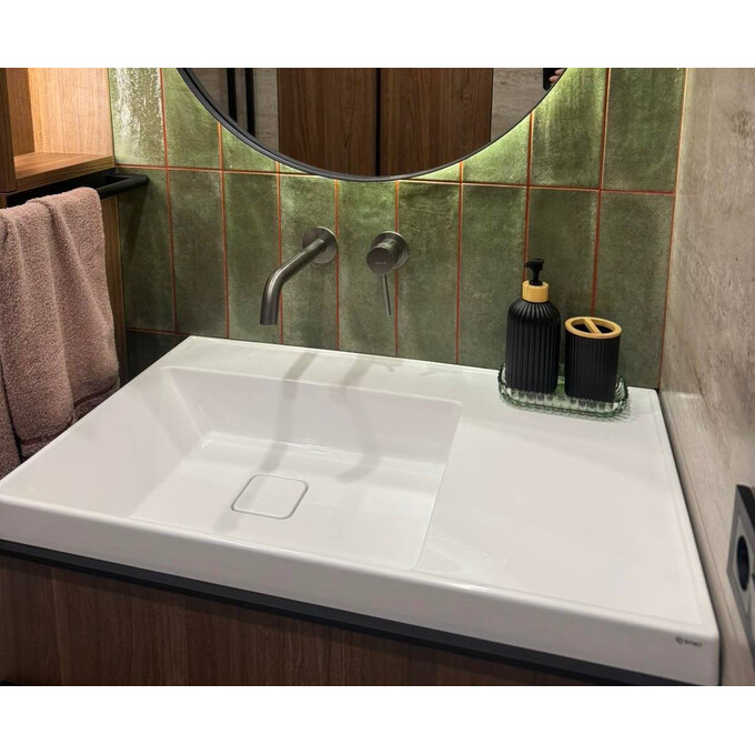 Умывальник Snail Агнес 181A100 (79x49 см, с крылом), Цвет производителя: белый глянец, фото 4