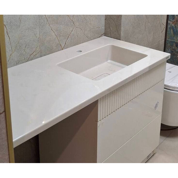 Тумба Snail Барнео з умивальником Snail Аляска 1200KMP167RA100 (120 см, біла глянсова, права, підвісна), Доступні розміри: 120 x 50 R, фото , изображение 7