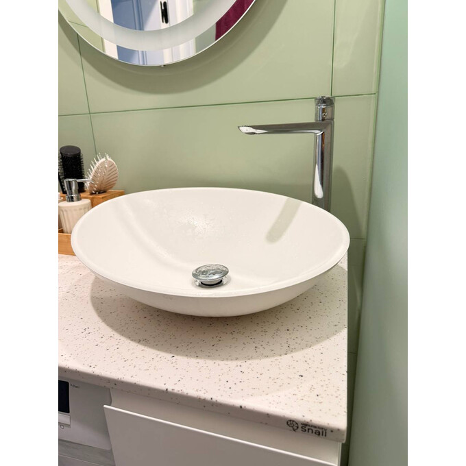 Умивальник Snail Лотос 173A100 (50x40 см, чаша), Колір виробника: білий глянець, фото , изображение 3