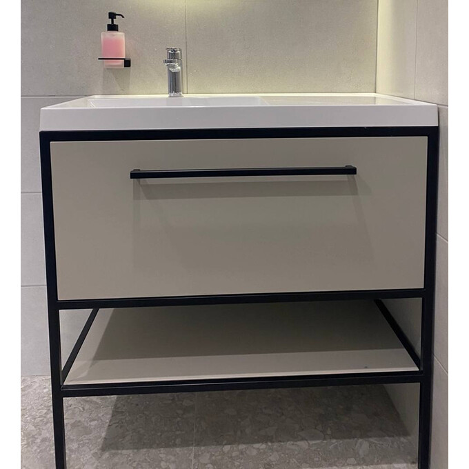 Тумба Snail Лейла з умивальником Snail Тукан 895KM182D500A100 (90 см, біла глянсова, підвісна), фото , изображение 7