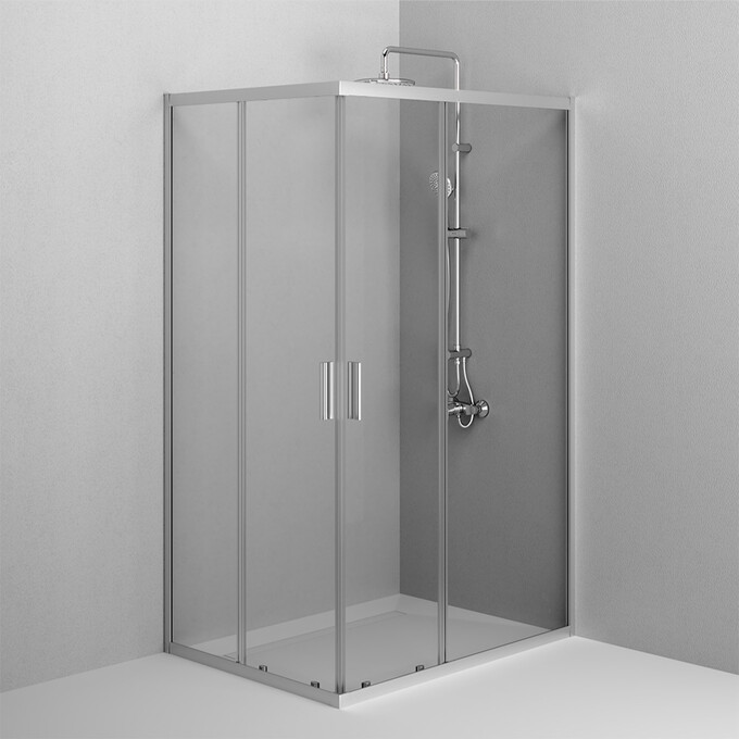 Душевая кабина Am.Pm Gem Square Slide W90UG-403-120290-MT (120x90 см, стекло прозрачное, профиль хром матовый), Доступные размеры: 120 x 90, Цвет производителя: сатин (хром матовый), фото 5