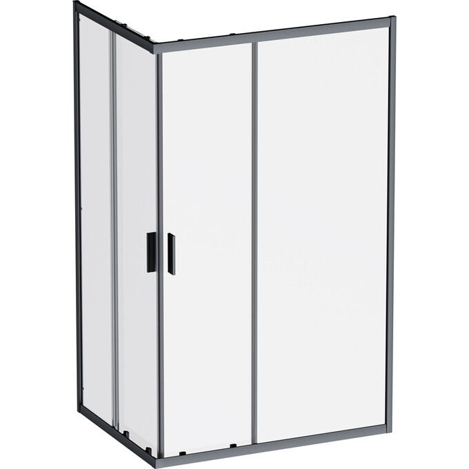 Душова кабіна Am.Pm Gem Square Slide W90UG-403-120290-BT (120x90 см, прозоре скло, профіль чорний матовий), Доступні розміри: 120 x 90, Колір виробника: чорний матовий, фото 