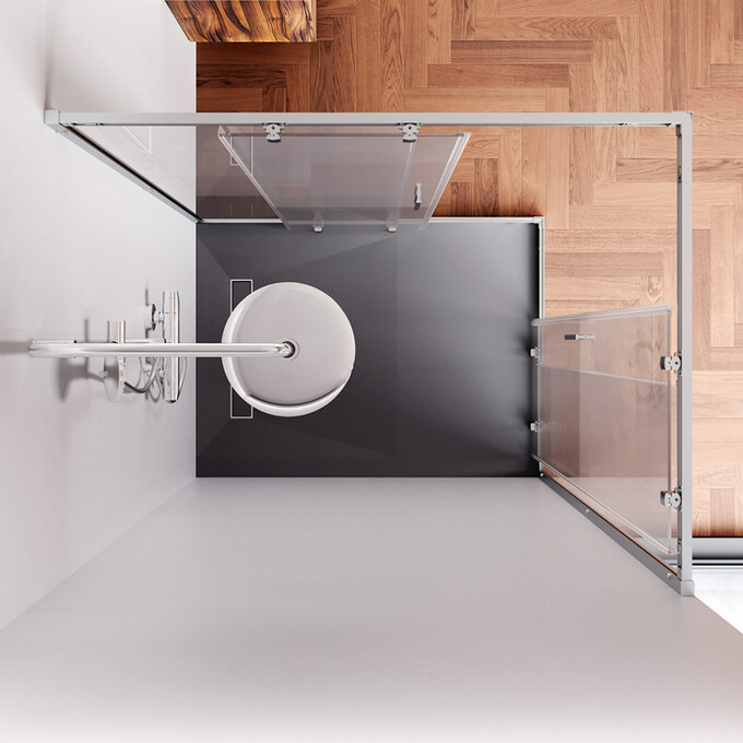 Душевая кабина Am.Pm Gem Square Slide W90UG-403-120290-MT (120x90 см, стекло прозрачное, профиль хром матовый), Доступные размеры: 120 x 90, Цвет производителя: сатин (хром матовый), фото 4