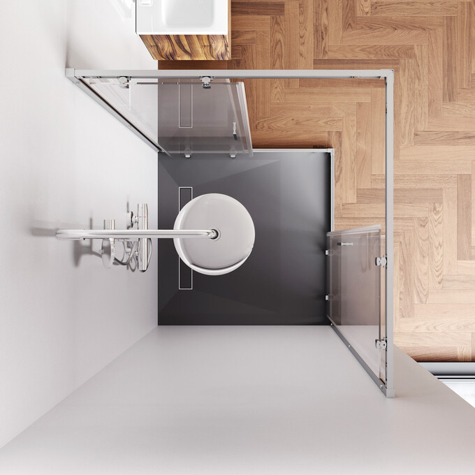 Душевая кабина Am.Pm Gem Square Slide W90UG-403-100100MT (100x100 см, стекло прозрачное, профиль матовый хром), Доступные размеры: 100 x 100, Цвет производителя: сатин (хром матовый), фото 5