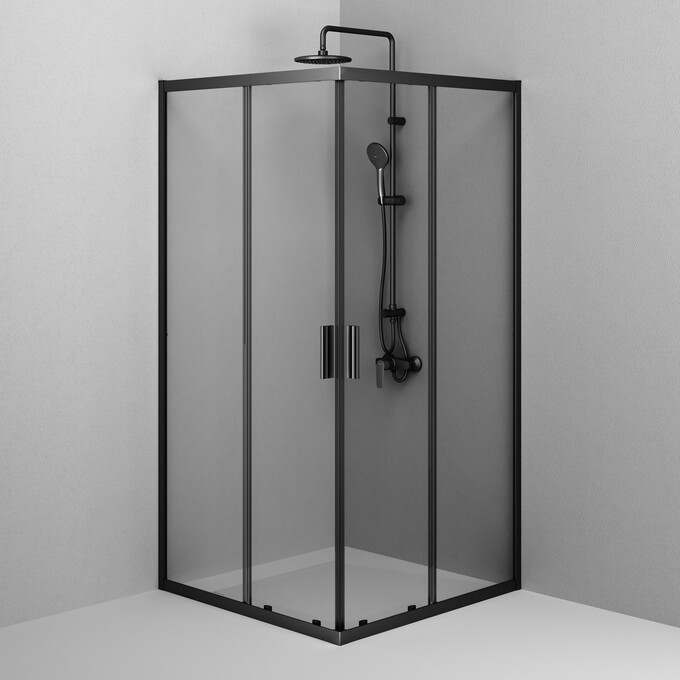 Душова кабіна Am.Pm Gem Square Slide W90UG-403-100100BT (100x100 см, прозоре скло, профіль чорний матовий), Доступні розміри: 100 x 100, Колір виробника: чорний матовий, фото , изображение 6