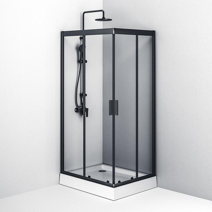 Душевая кабина Am.Pm Gem Square Slide W90UG-403-100280-BT (100x80 см, стекло прозрачное, профиль черный матовый), Доступные размеры: 100 x 80, Цвет производителя: черный матовый, фото 6