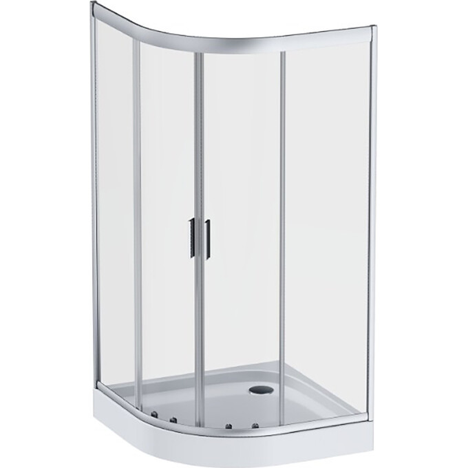 Душевая кабина Am.Pm Gem 1/4 Round W90UG-401-100100-MT (100x100 см, стекло прозрачное, профиль матовый хром), Доступные размеры: 100 x 100, Цвет производителя: сатин (хром матовый), фото 