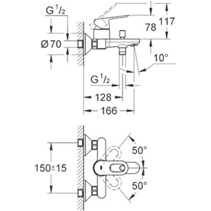 Смеситель однорычажный Grohe Bau Loop 23341000, фото 8