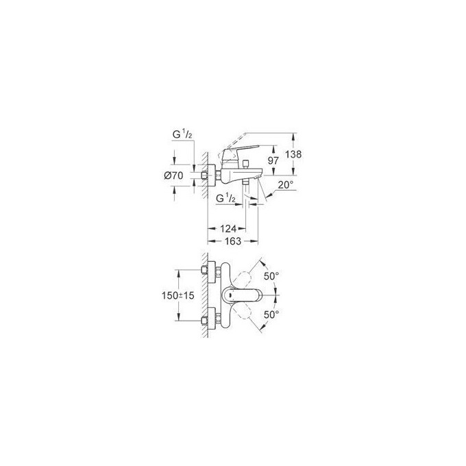 Смеситель для ванны Grohe Eurosmart Cosmopolitan 32831000, фото 10