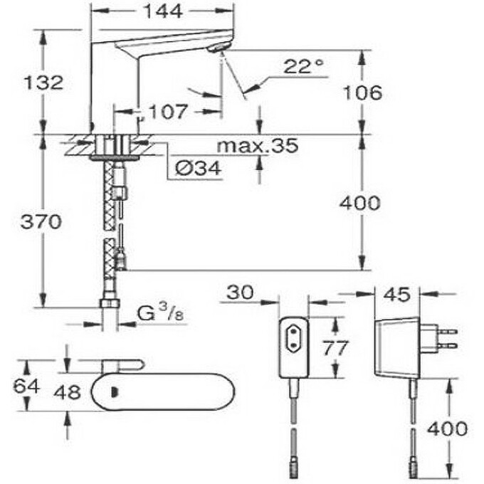Змішувач Grohe Eurosmart Cosmopolitan 36325001, фото , изображение 4