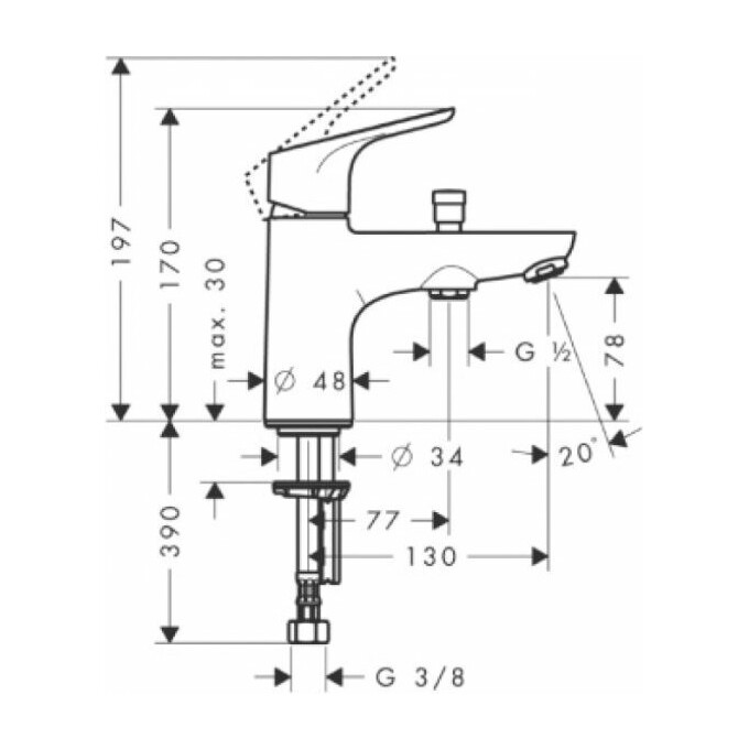 Смеситель для ванны Hansgrohe Focus E2 31930000, фото 8