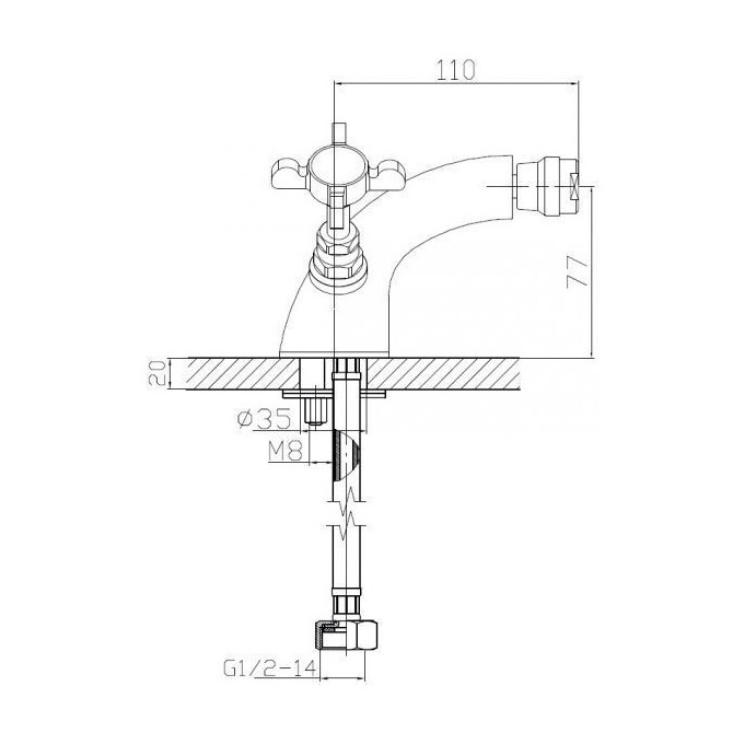 Смеситель для биде Imprese Cuthna 40280 stribro, фото 3