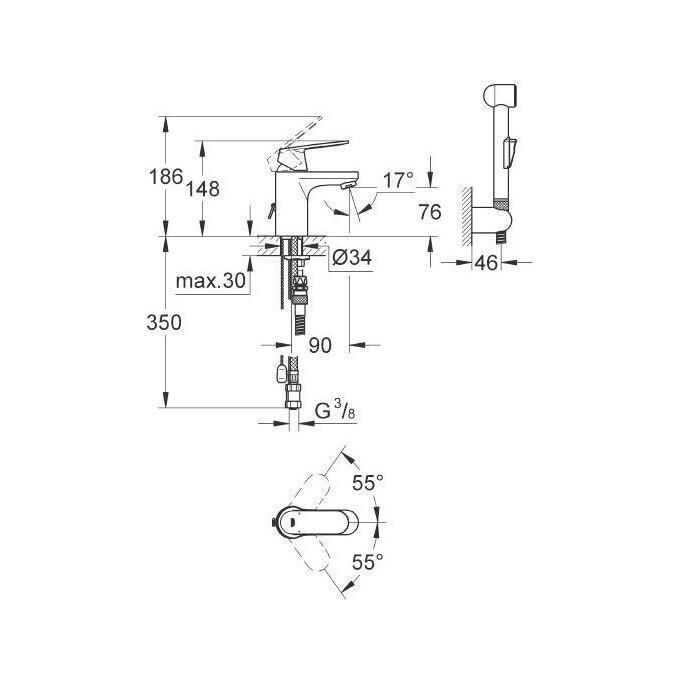 Змішувач Grohe Eurosmart Cosmopolitan 23125000, фото , изображение 4