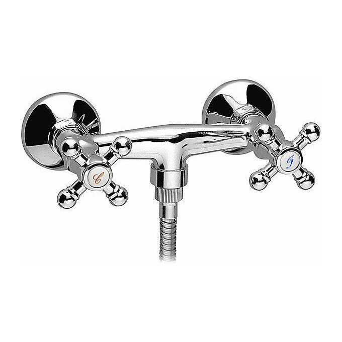 Змішувач для душу Ferro Retro Chrome XR77 (з лійкою та шлангом), фото , изображение 2