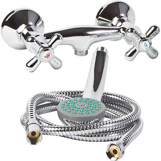 Змішувач для душу Ferro Retro Chrome XR77 (з лійкою та шлангом), фото , изображение 3