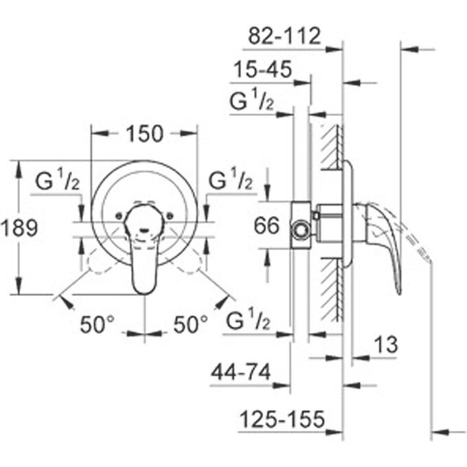 Змішувач для душу Grohe Euroeco 32742000, фото , изображение 2