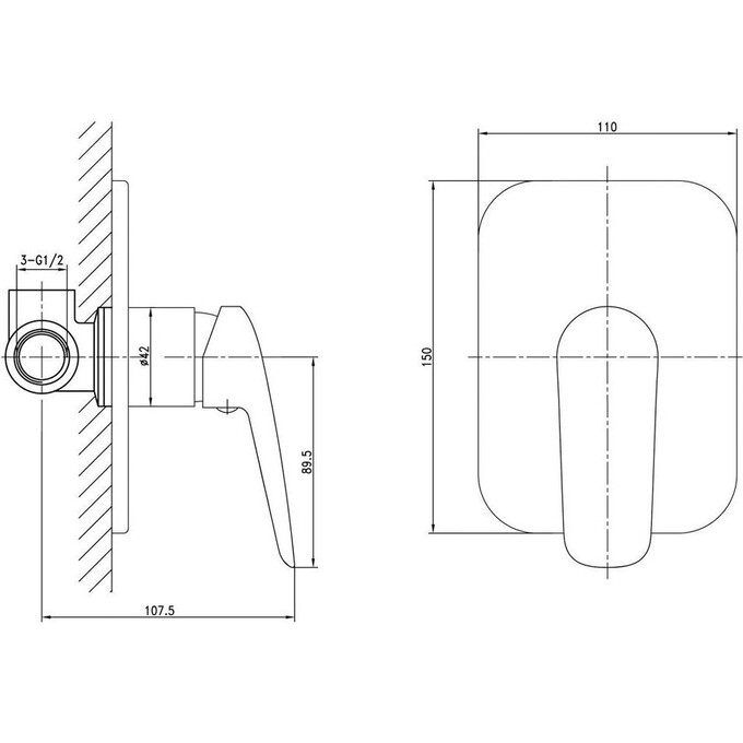 Змішувач для душу Imprese Praha New VR-15030(Z), фото , изображение 2